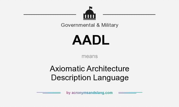 What does AADL mean? It stands for Axiomatic Architecture Description Language