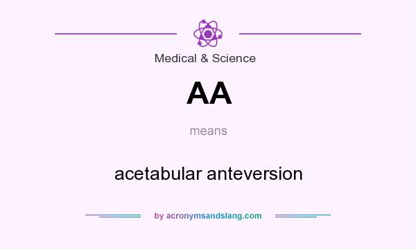 What does AA mean? It stands for acetabular anteversion