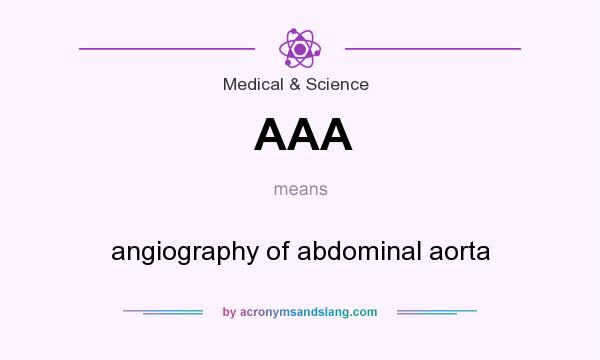 What does AAA mean? It stands for angiography of abdominal aorta