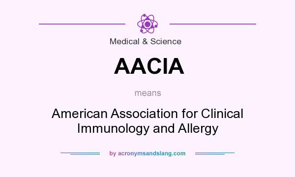 What does AACIA mean? It stands for American Association for Clinical Immunology and Allergy
