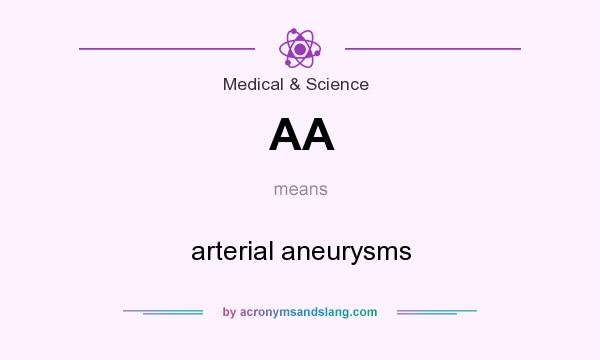 What does AA mean? It stands for arterial aneurysms