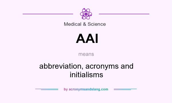 What does AAI mean? It stands for abbreviation, acronyms and initialisms