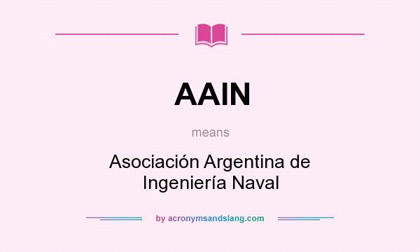 What does AAIN mean? It stands for Asociación Argentina de Ingeniería Naval