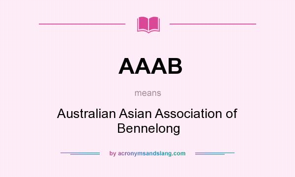 What does AAAB mean? It stands for Australian Asian Association of Bennelong