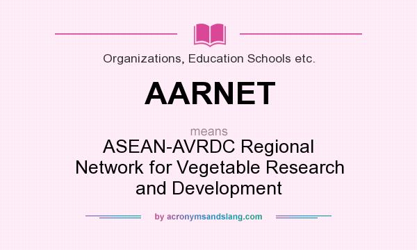What does AARNET mean? It stands for ASEAN-AVRDC Regional Network for Vegetable Research and Development