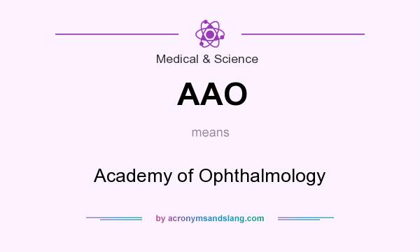 What does AAO mean? It stands for Academy of Ophthalmology