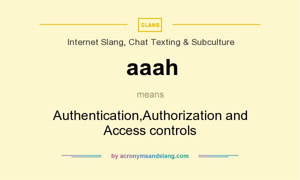 What does aaah mean? It stands for Authentication,Authorization and Access controls