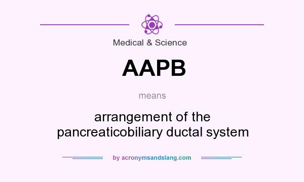 What does AAPB mean? It stands for arrangement of the pancreaticobiliary ductal system