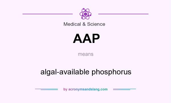What does AAP mean? It stands for algal-available phosphorus