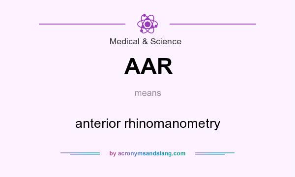 What does AAR mean? It stands for anterior rhinomanometry