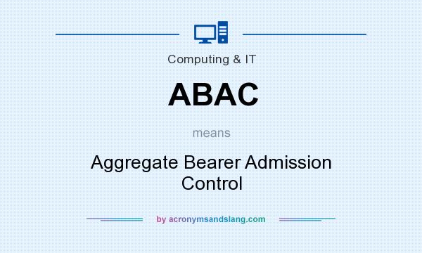 What does ABAC mean? It stands for Aggregate Bearer Admission Control