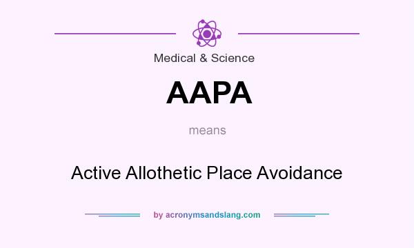 What does AAPA mean? It stands for Active Allothetic Place Avoidance