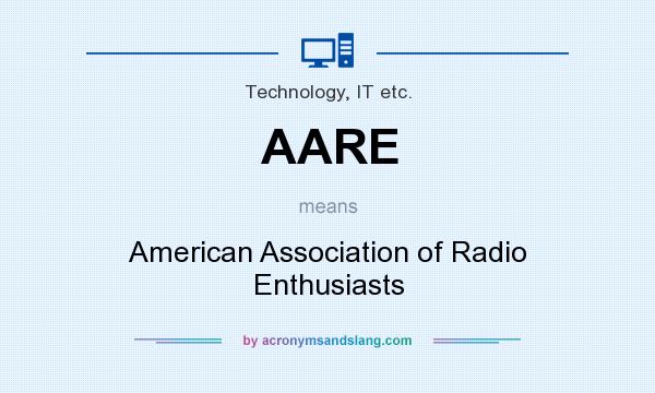 What does AARE mean? It stands for American Association of Radio Enthusiasts