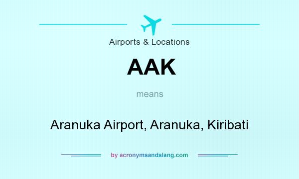 What does AAK mean? It stands for Aranuka Airport, Aranuka, Kiribati
