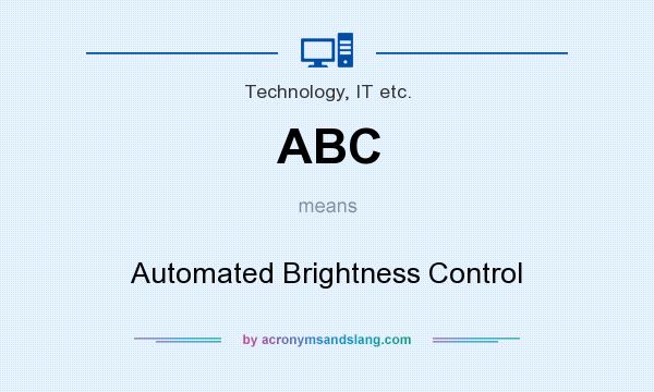 What does ABC mean? It stands for Automated Brightness Control