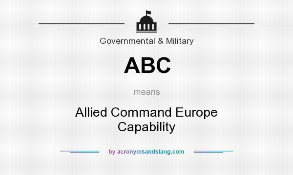 What does ABC mean? It stands for Allied Command Europe Capability