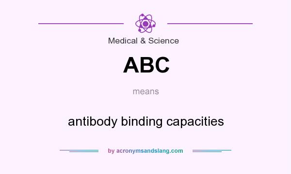 What does ABC mean? It stands for antibody binding capacities