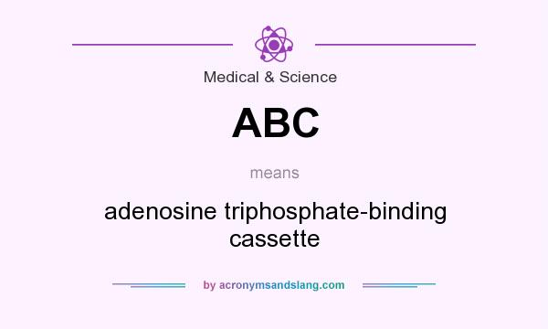 What does ABC mean? It stands for adenosine triphosphate-binding cassette