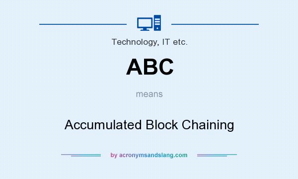 What does ABC mean? It stands for Accumulated Block Chaining