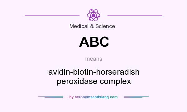 What does ABC mean? It stands for avidin-biotin-horseradish peroxidase complex