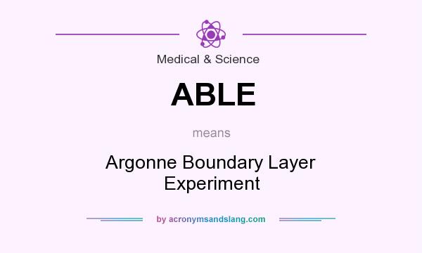 What does ABLE mean? It stands for Argonne Boundary Layer Experiment