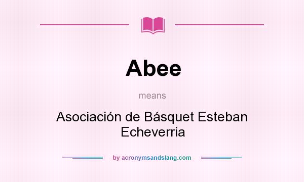 What does Abee mean? It stands for Asociación de Básquet Esteban Echeverria