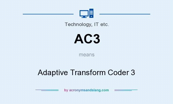 What does AC3 mean? It stands for Adaptive Transform Coder 3