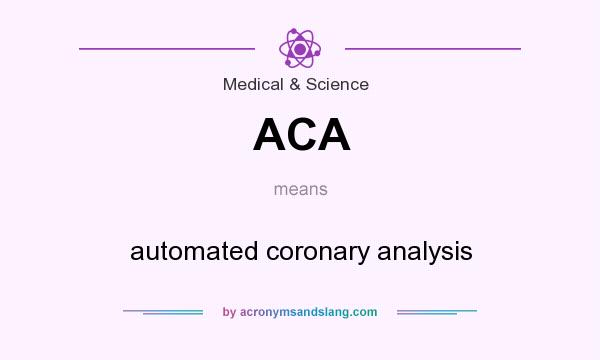What does ACA mean? It stands for automated coronary analysis