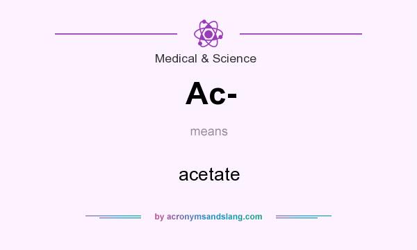 What does Ac- mean? It stands for acetate