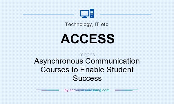 What does ACCESS mean? It stands for Asynchronous Communication Courses to Enable Student Success