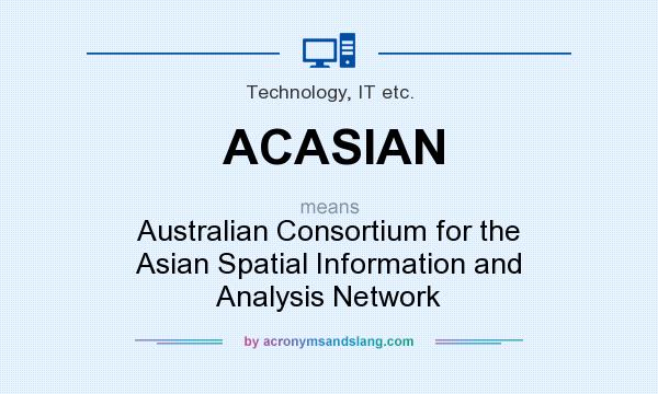 What does ACASIAN mean? It stands for Australian Consortium for the Asian Spatial Information and Analysis Network