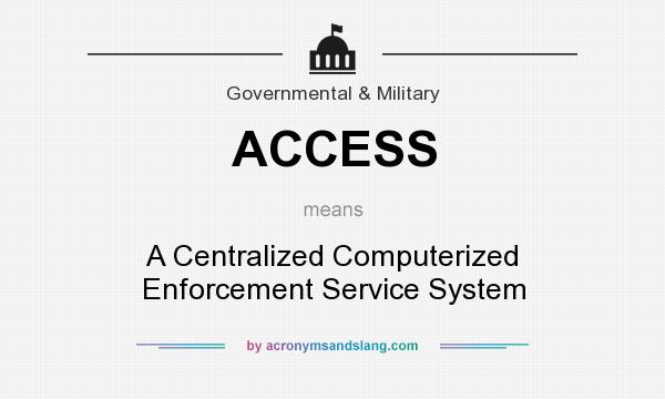 What does ACCESS mean? It stands for A Centralized Computerized Enforcement Service System