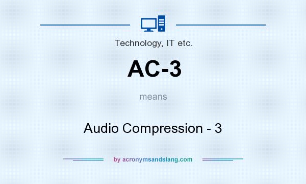 What does AC-3 mean? It stands for Audio Compression - 3