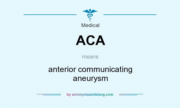 What does ACA mean? It stands for anterior communicating aneurysm
