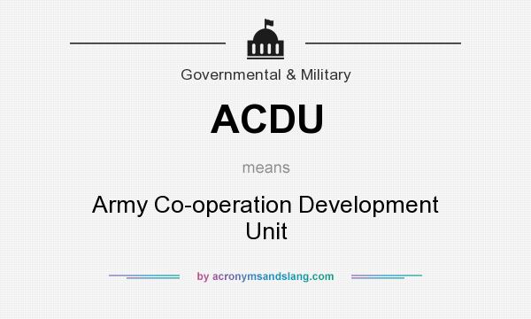 What does ACDU mean? It stands for Army Co-operation Development Unit