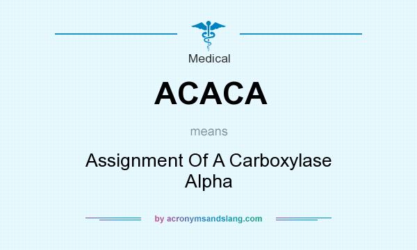 What does ACACA mean? It stands for Assignment Of A Carboxylase Alpha