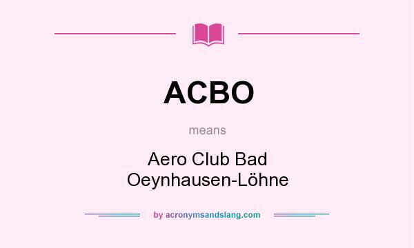 What does ACBO mean? It stands for Aero Club Bad Oeynhausen-Löhne