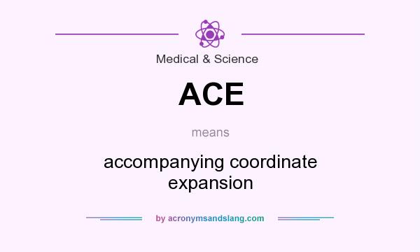 What does ACE mean? It stands for accompanying coordinate expansion