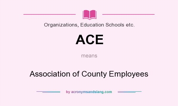 What does ACE mean? It stands for Association of County Employees