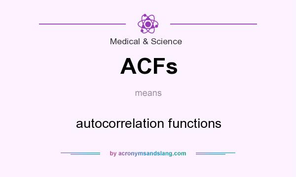 What does ACFs mean? It stands for autocorrelation functions