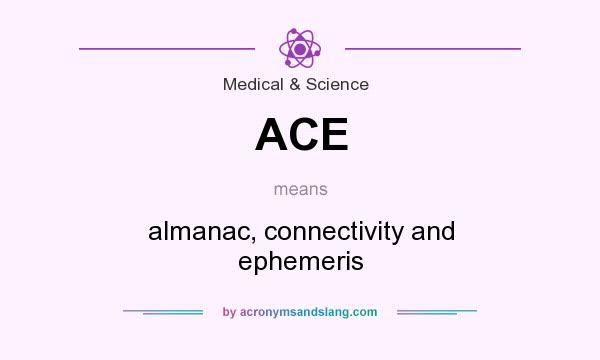 What does ACE mean? It stands for almanac, connectivity and ephemeris