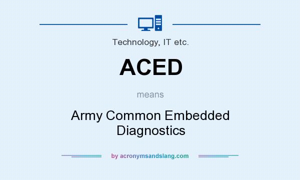 What does ACED mean? It stands for Army Common Embedded Diagnostics