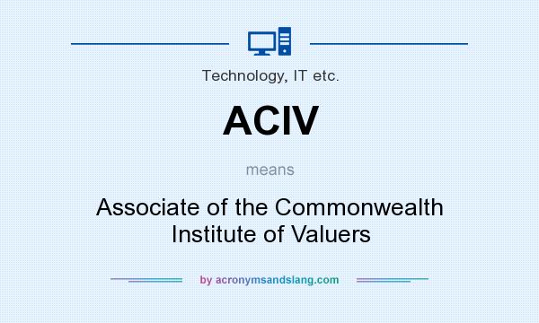 What does ACIV mean? It stands for Associate of the Commonwealth Institute of Valuers
