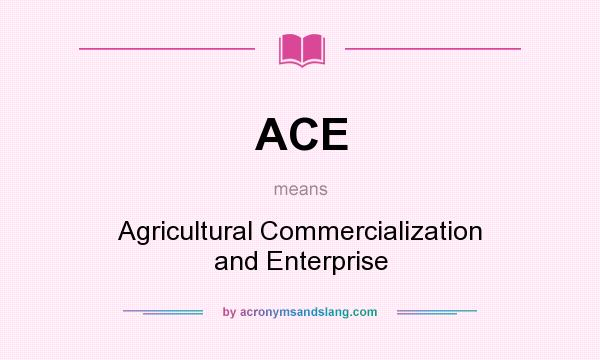 What does ACE mean? It stands for Agricultural Commercialization and Enterprise
