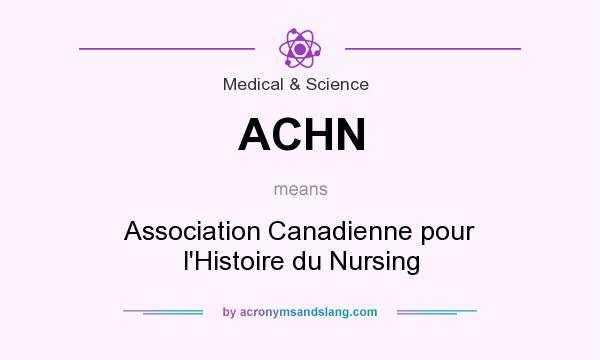 What does ACHN mean? It stands for Association Canadienne pour l`Histoire du Nursing