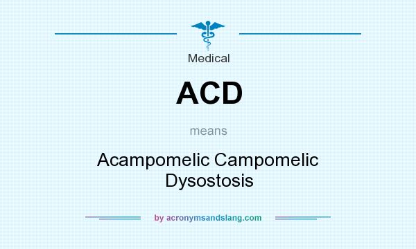 What does ACD mean? It stands for Acampomelic Campomelic Dysostosis