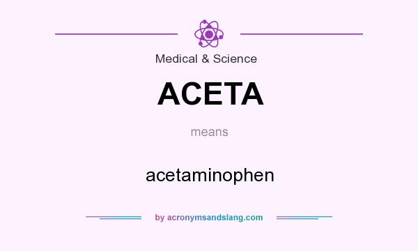 What does ACETA mean? It stands for acetaminophen