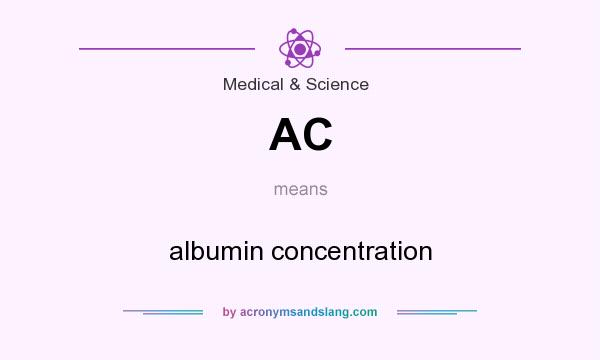 What does AC mean? It stands for albumin concentration