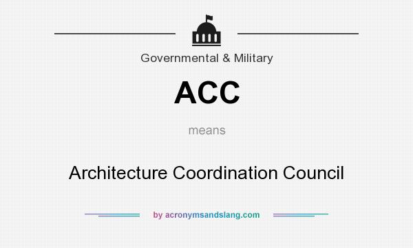 What does ACC mean? It stands for Architecture Coordination Council