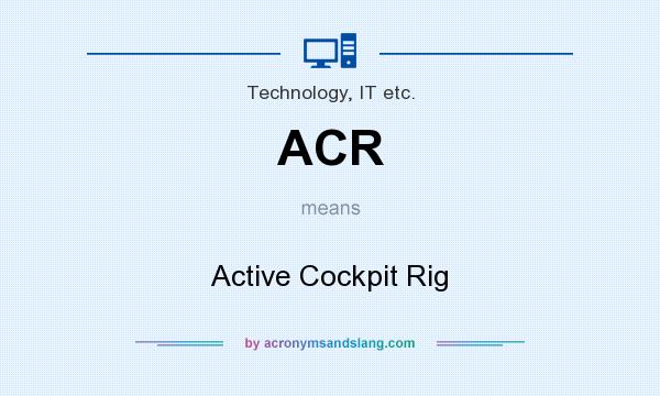 What does ACR mean? It stands for Active Cockpit Rig